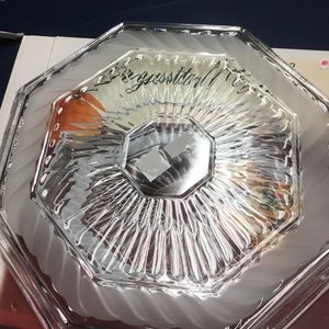 Brand new never used crystal platter 14 1/2 inch